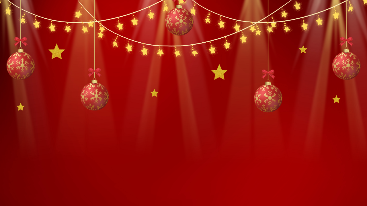 Zoom background red holiday ornaments